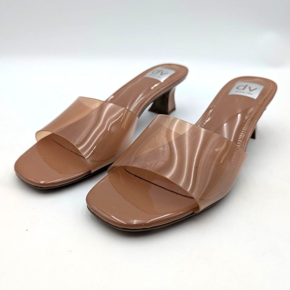 DV by Dolce Vita Brendah Block Heel Slide Sandals Women's Brown Size US9 EU39.5